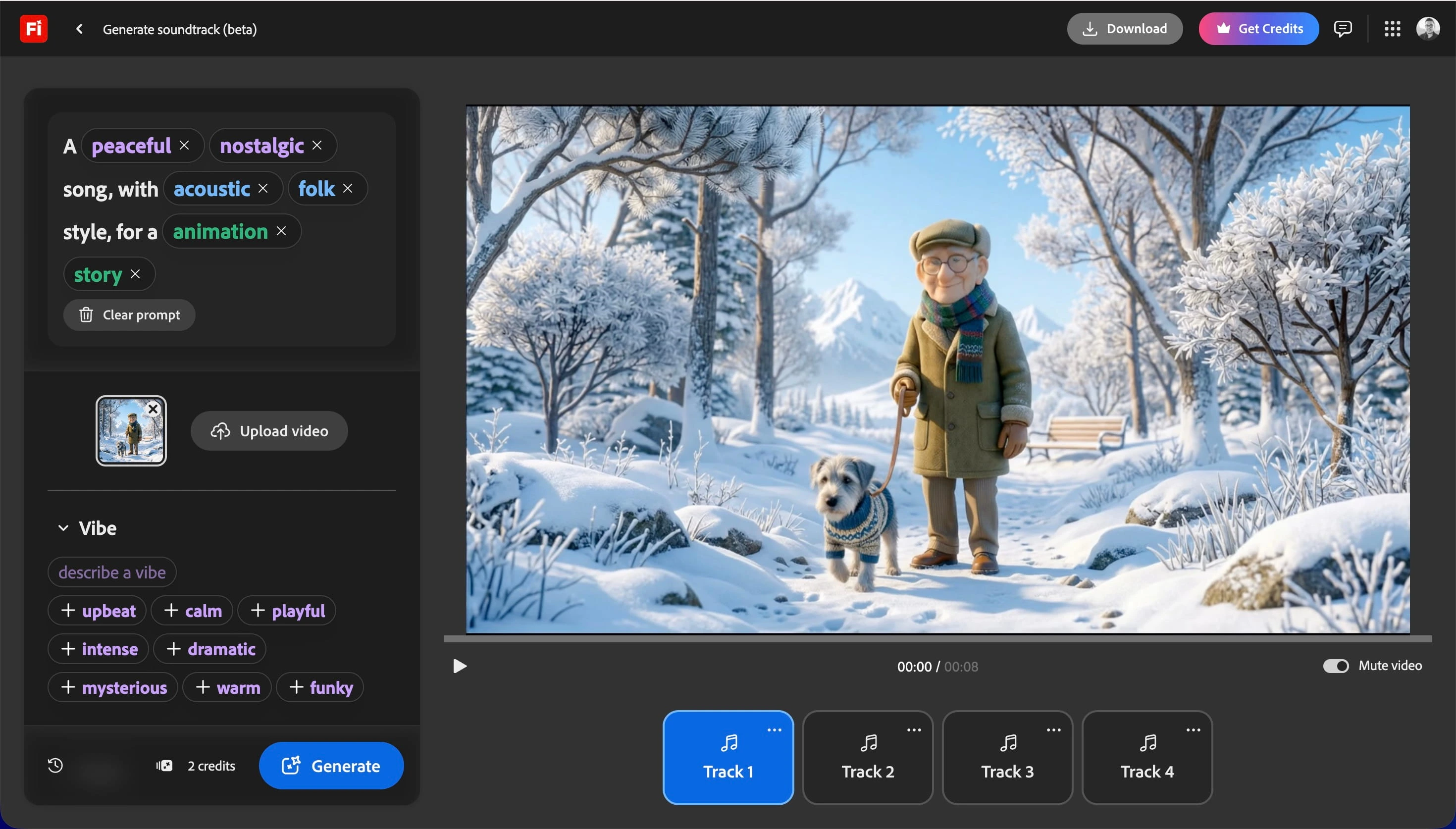 Generate soundtrack: peaceful, nostalgic, acoustic folk prompts over reference video.